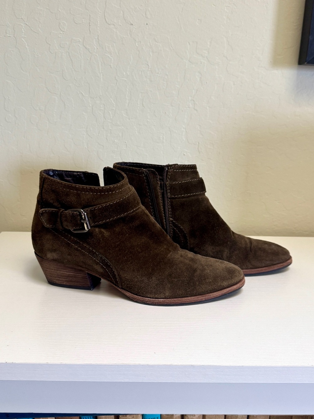 Women’s Mushroom Brown/Green Suede Ankle Booties